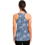 Floral Denim Jeans Pattern Print Women's Racerback Tank Top