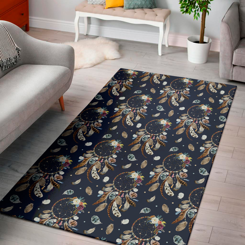 Floral Dream Catcher Pattern Print Area Rug