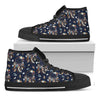 Floral Dream Catcher Pattern Print Black High Top Shoes