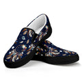 Floral Dream Catcher Pattern Print Black Slip On Sneakers