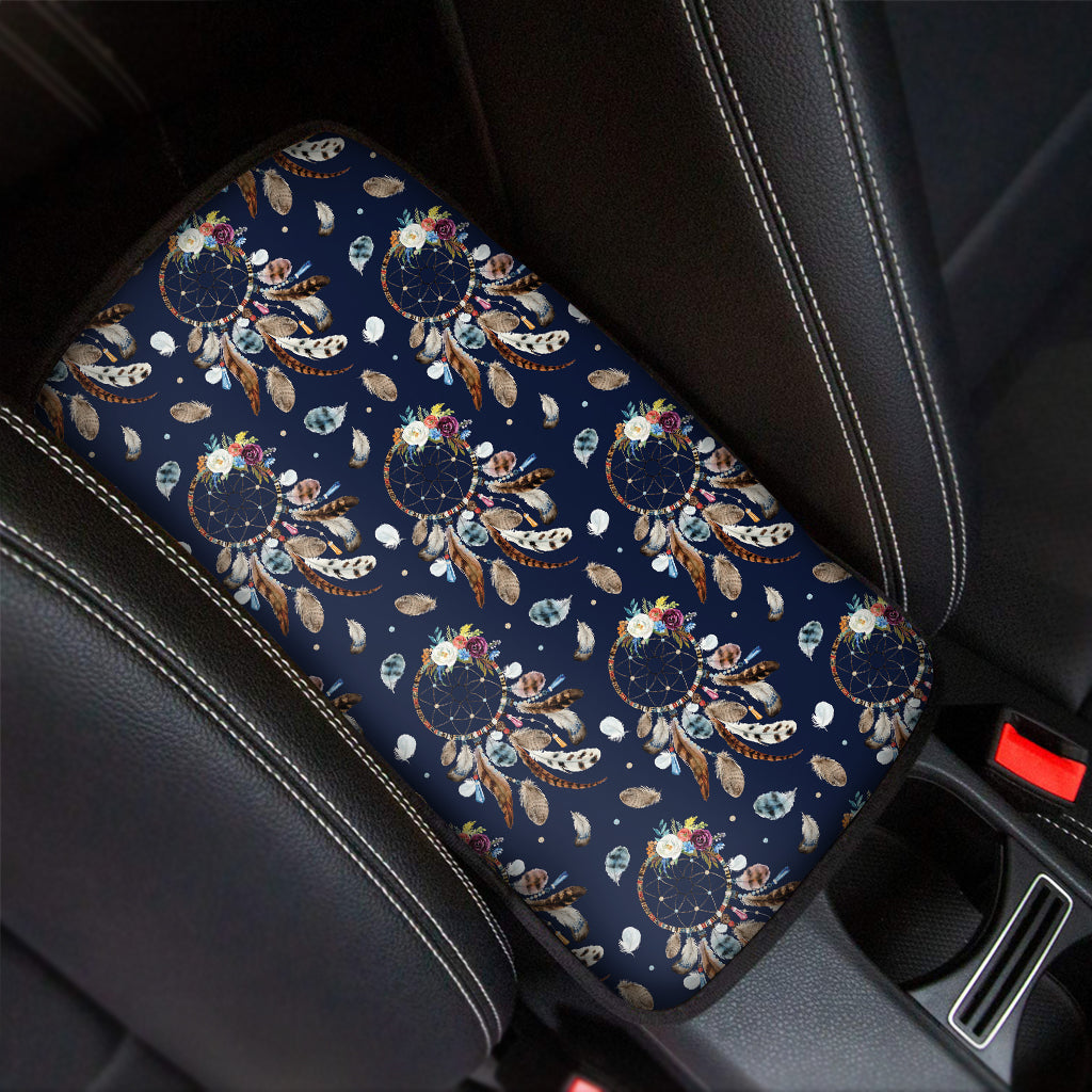 Floral Dream Catcher Pattern Print Car Center Console Cover