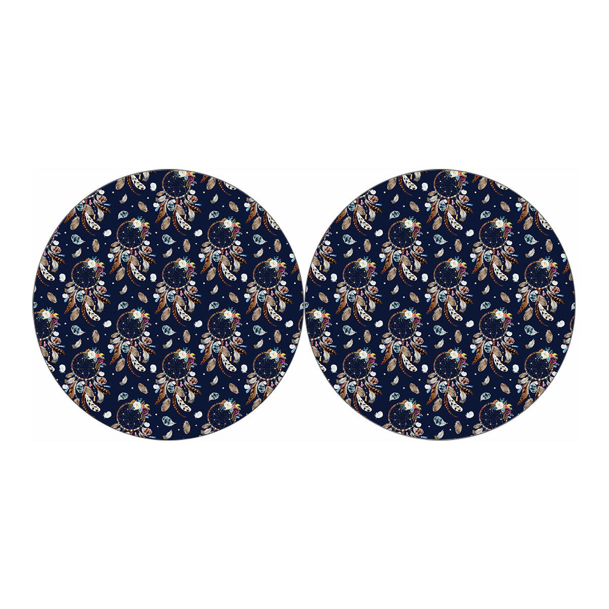 Floral Dream Catcher Pattern Print Car Coasters