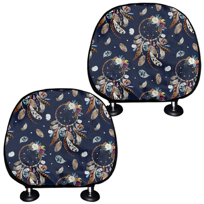 Floral Dream Catcher Pattern Print Car Headrest Covers