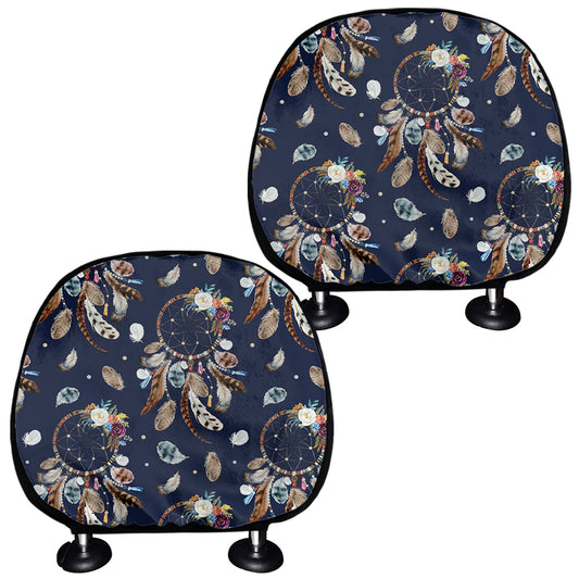 Floral Dream Catcher Pattern Print Car Headrest Covers