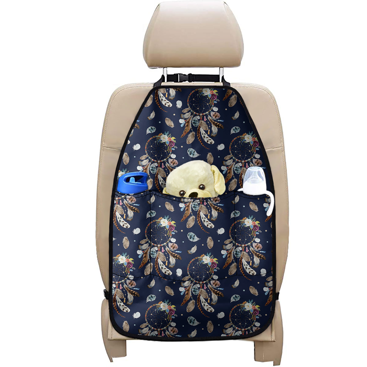 Floral Dream Catcher Pattern Print Car Seat Organizers