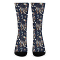 Floral Dream Catcher Pattern Print Crew Socks