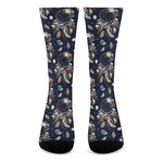 Floral Dream Catcher Pattern Print Crew Socks