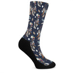 Floral Dream Catcher Pattern Print Crew Socks