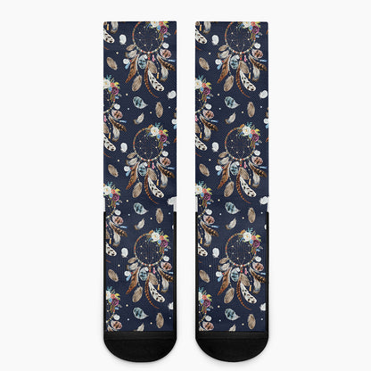 Floral Dream Catcher Pattern Print Crew Socks