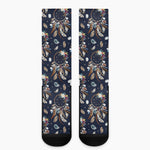 Floral Dream Catcher Pattern Print Crew Socks