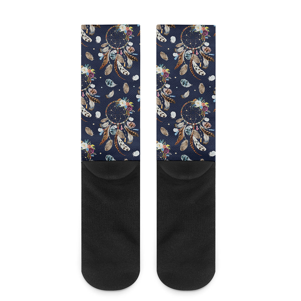 Floral Dream Catcher Pattern Print Crew Socks