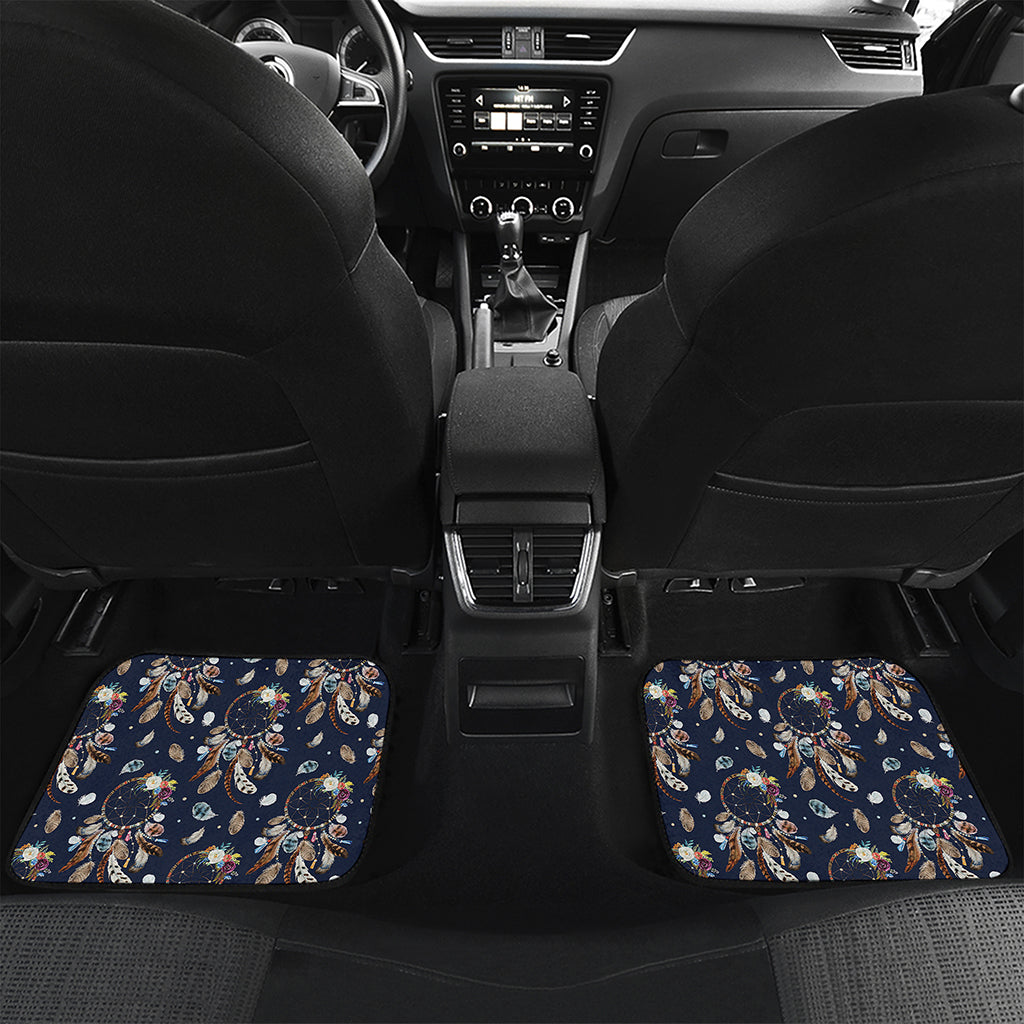 Floral Dream Catcher Pattern Print Front and Back Car Floor Mats