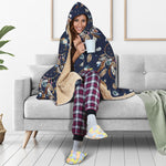 Floral Dream Catcher Pattern Print Hooded Blanket