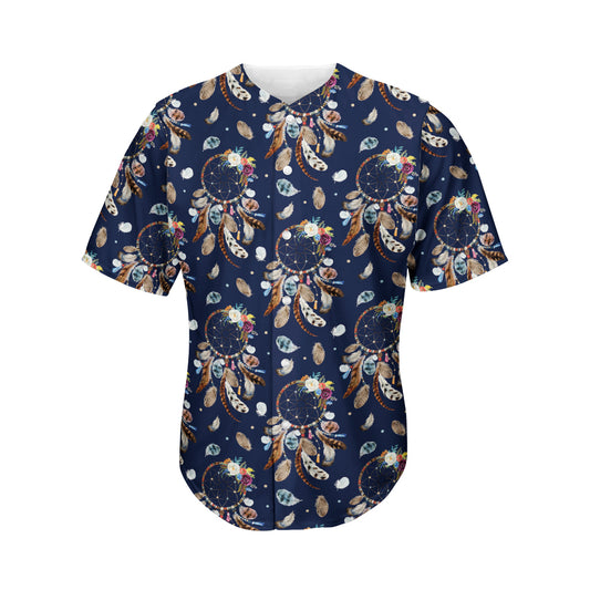 Floral Dream Catcher Pattern Print Men's Baseball Jersey