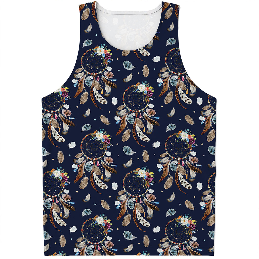 Floral Dream Catcher Pattern Print Men's Tank Top