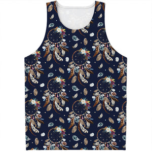 Floral Dream Catcher Pattern Print Men's Tank Top