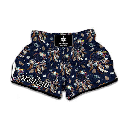 Floral Dream Catcher Pattern Print Muay Thai Boxing Shorts