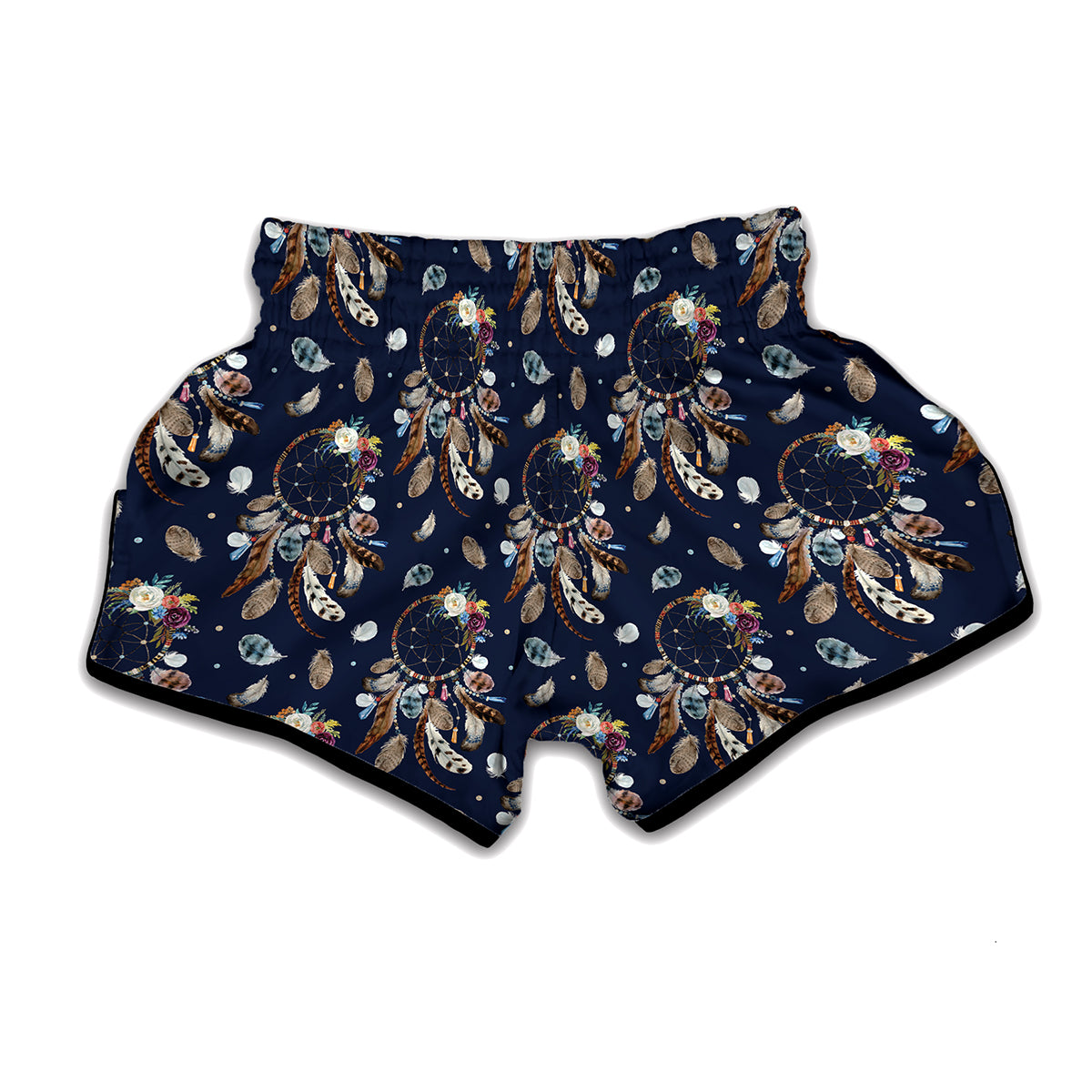 Floral Dream Catcher Pattern Print Muay Thai Boxing Shorts