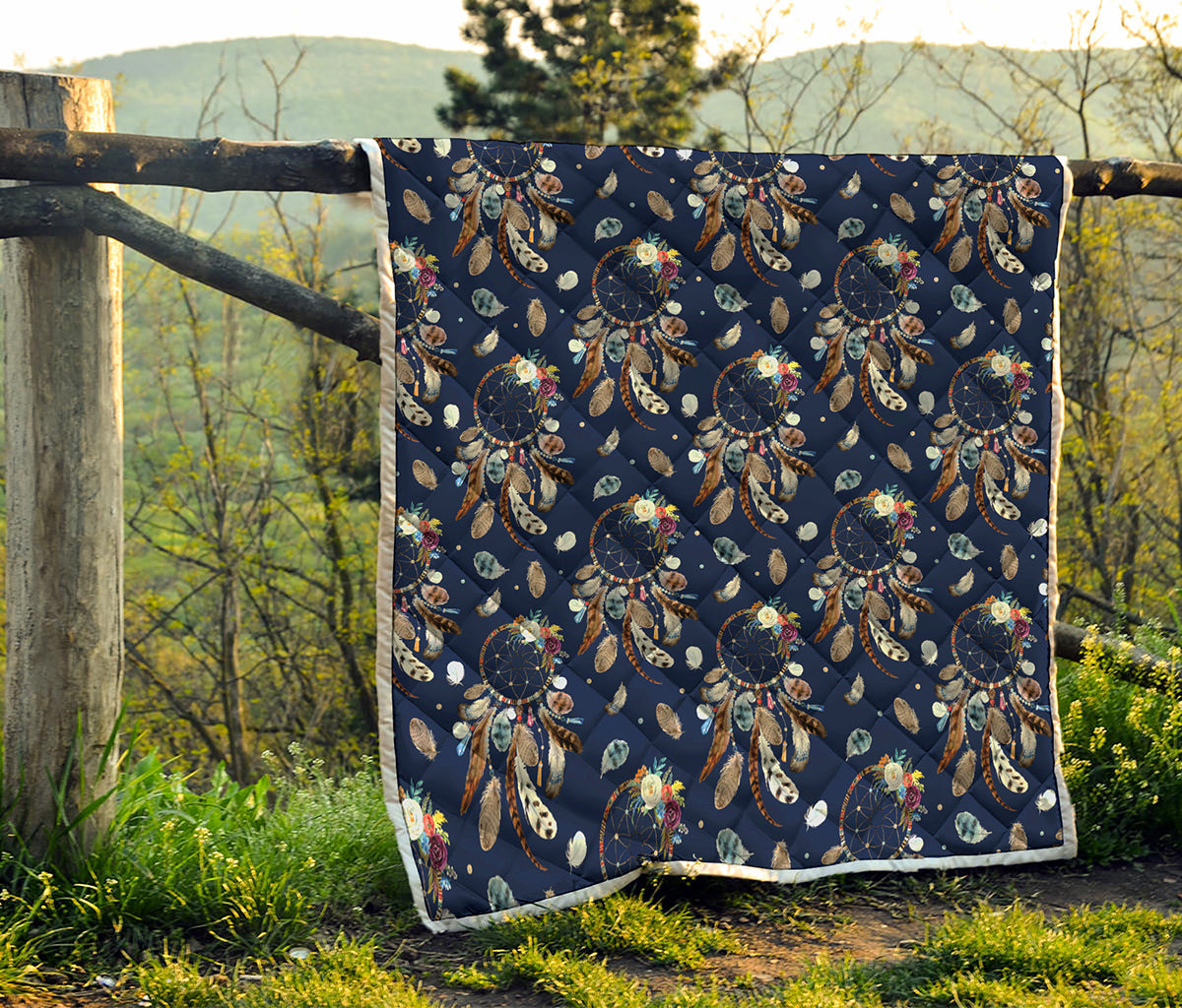 Floral Dream Catcher Pattern Print Quilt