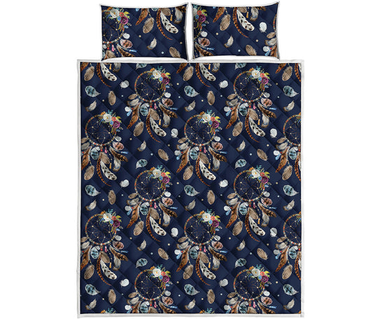 Floral Dream Catcher Pattern Print Quilt Bed Set