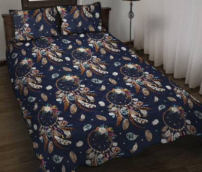 Floral Dream Catcher Pattern Print Quilt Bed Set