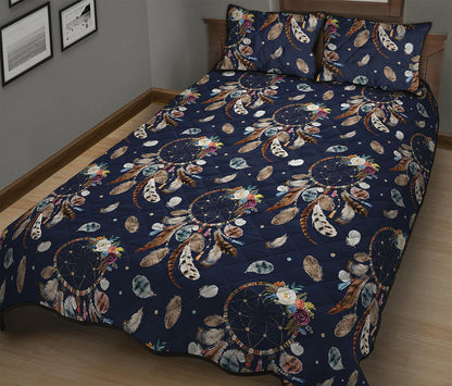Floral Dream Catcher Pattern Print Quilt Bed Set