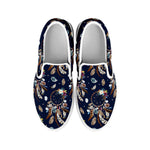 Floral Dream Catcher Pattern Print White Slip On Shoes