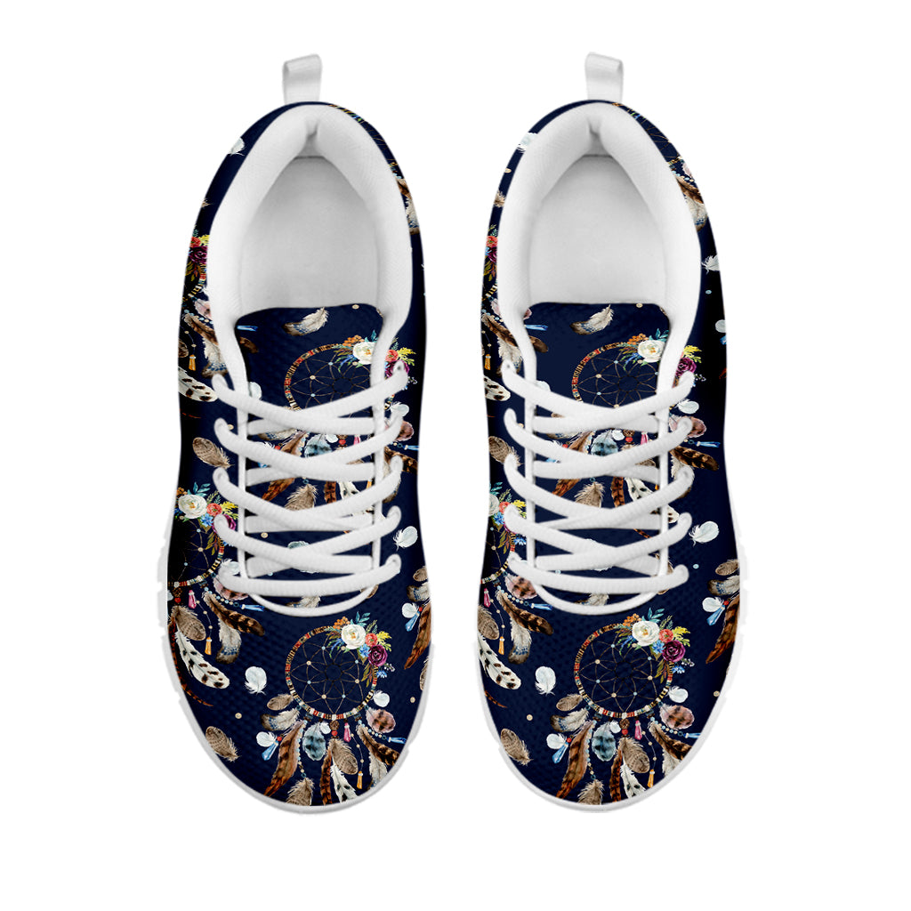 Floral Dream Catcher Pattern Print White Sneakers