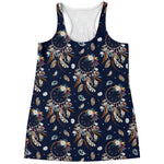 Floral Dream Catcher Pattern Print Women's Racerback Tank Top