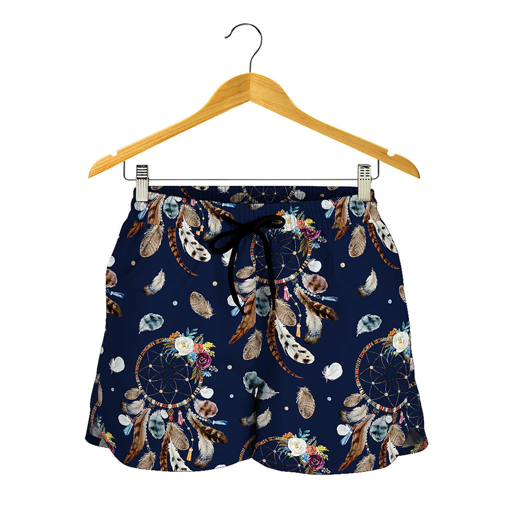 Floral Dream Catcher Pattern Print Women's Shorts