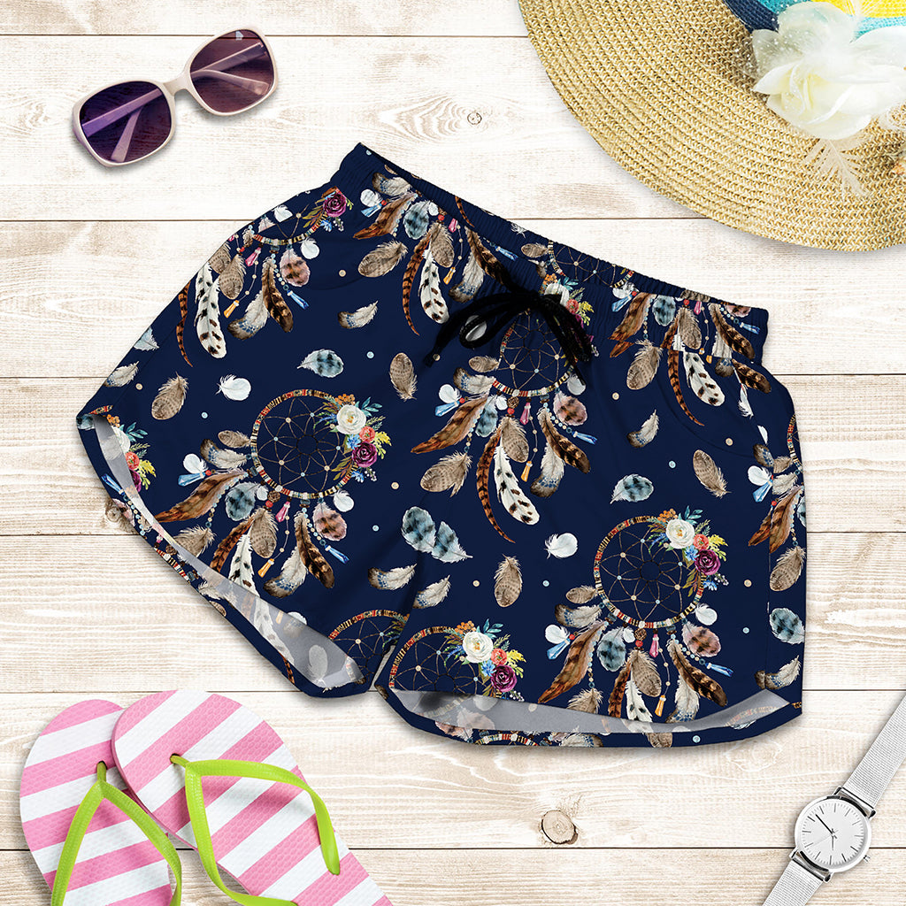 Floral Dream Catcher Pattern Print Women's Shorts