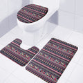 Floral Ethnic Pattern Print 3 Piece Bath Mat Set