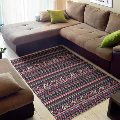Floral Ethnic Pattern Print Area Rug