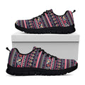 Floral Ethnic Pattern Print Black Running Shoes