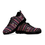 Floral Ethnic Pattern Print Black Sneakers