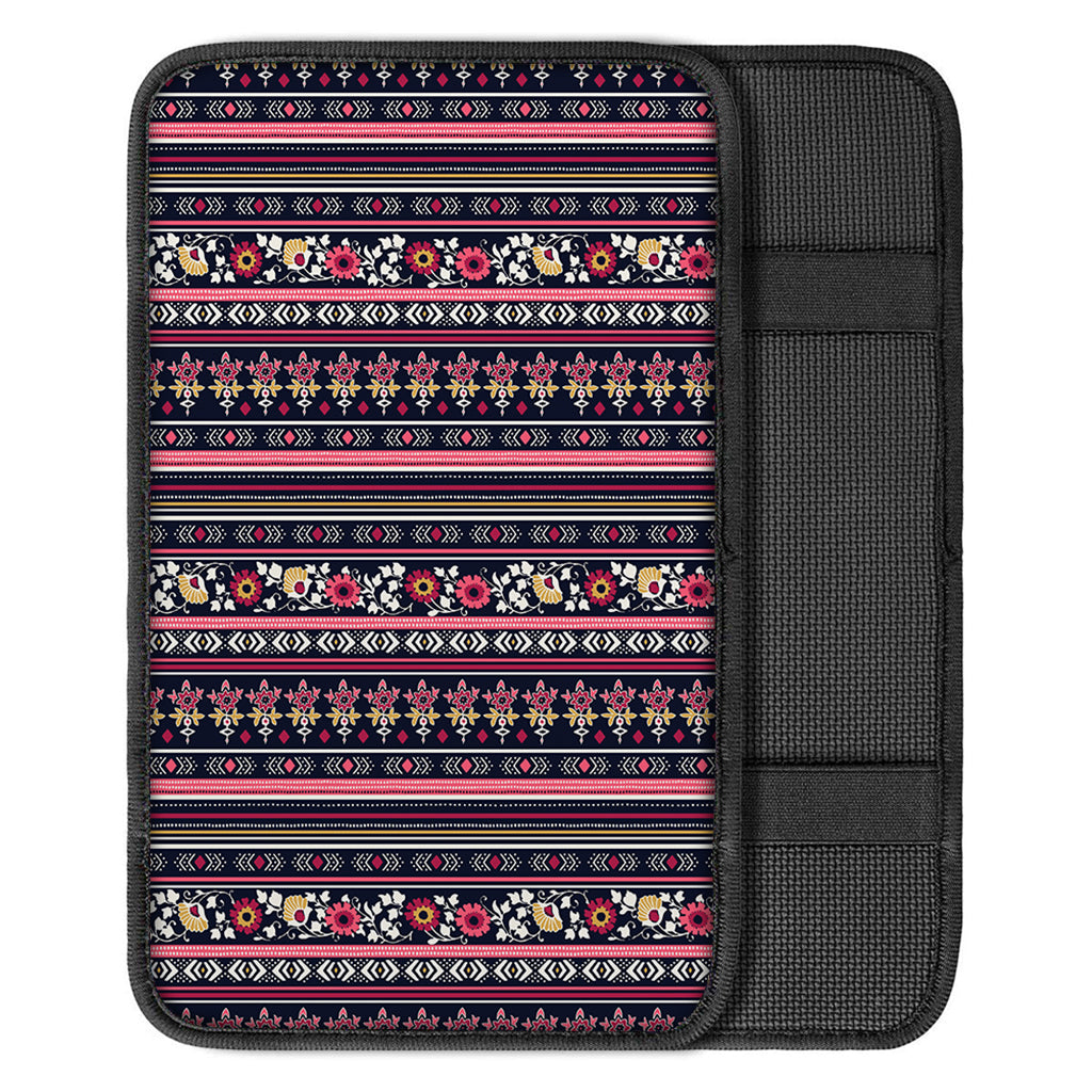 Floral Ethnic Pattern Print Car Center Console Cover