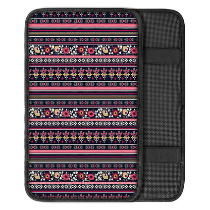Floral Ethnic Pattern Print Car Center Console Cover