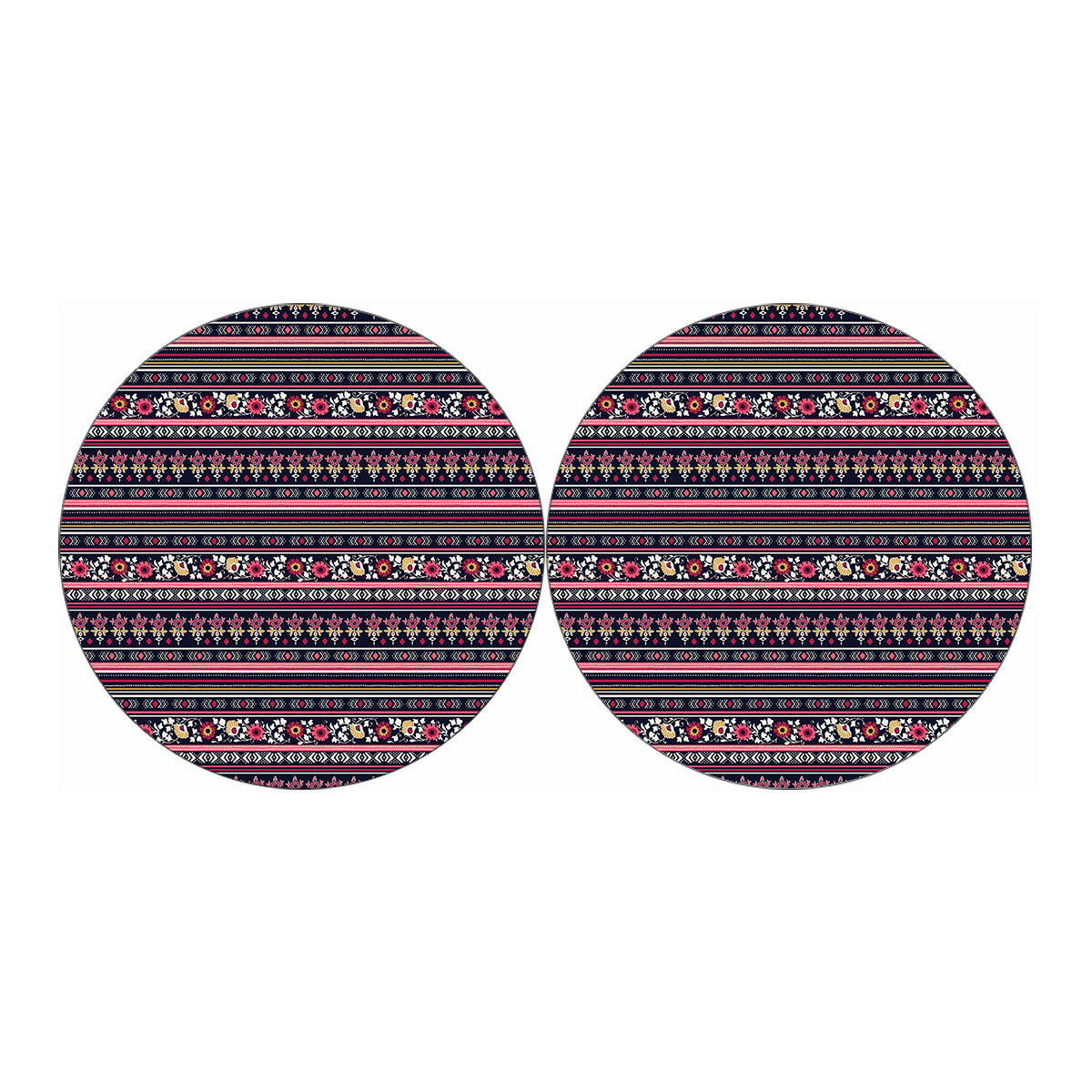 Floral Ethnic Pattern Print Car Coasters