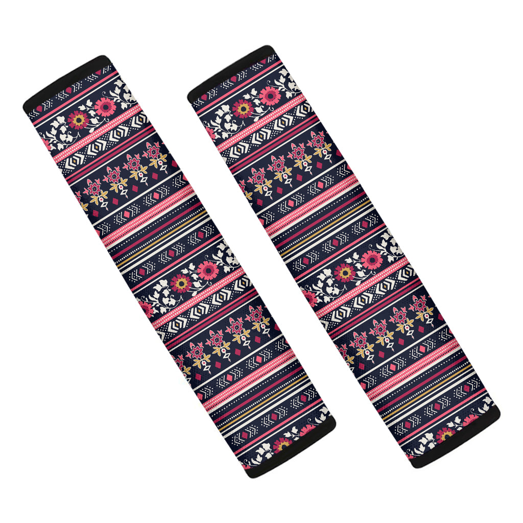 Floral Ethnic Pattern Print Car Seat Belt Covers