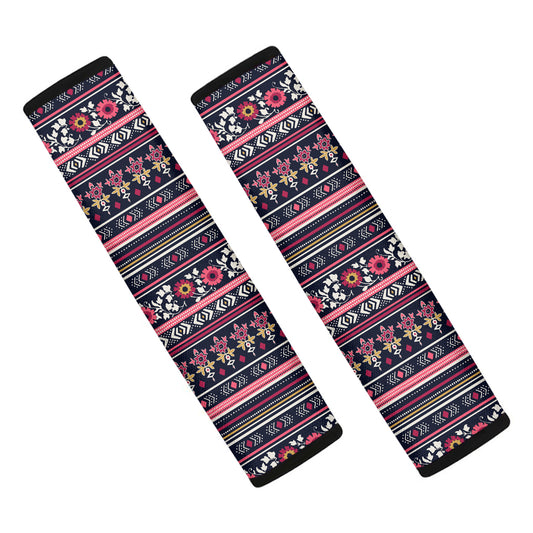 Floral Ethnic Pattern Print Car Seat Belt Covers