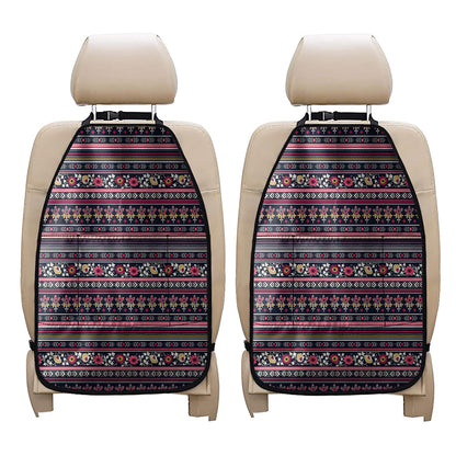 Floral Ethnic Pattern Print Car Seat Organizers