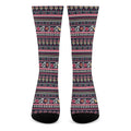Floral Ethnic Pattern Print Crew Socks