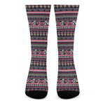 Floral Ethnic Pattern Print Crew Socks