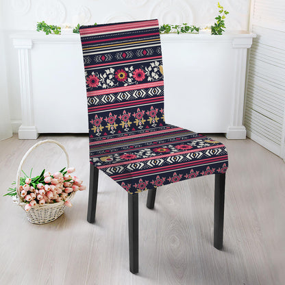 Floral Ethnic Pattern Print Dining Chair Slipcover