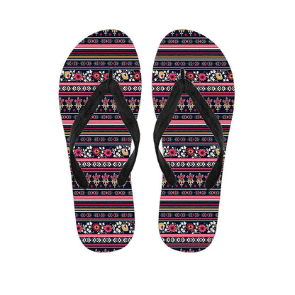 Floral Ethnic Pattern Print Flip Flops
