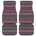 Floral Ethnic Pattern Print Front and Back Car Floor Mats