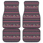 Floral Ethnic Pattern Print Front and Back Car Floor Mats