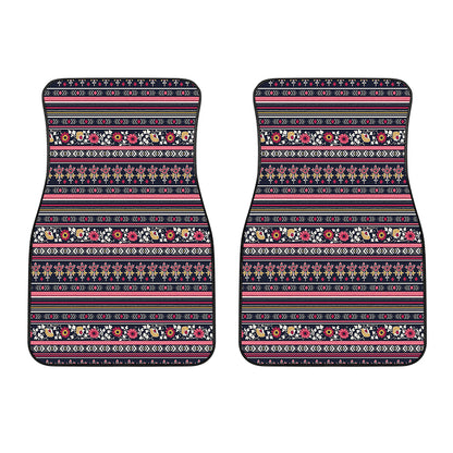 Floral Ethnic Pattern Print Front Car Floor Mats