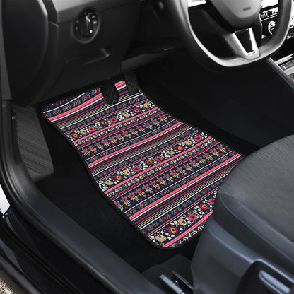 Floral Ethnic Pattern Print Front Car Floor Mats