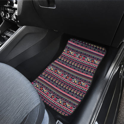 Floral Ethnic Pattern Print Front Car Floor Mats